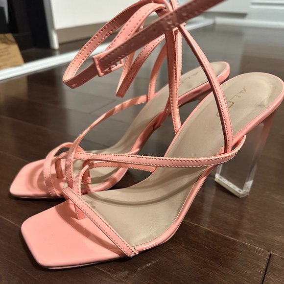 Pink Sqaure Sandal Block heels - Picture 3 of 14